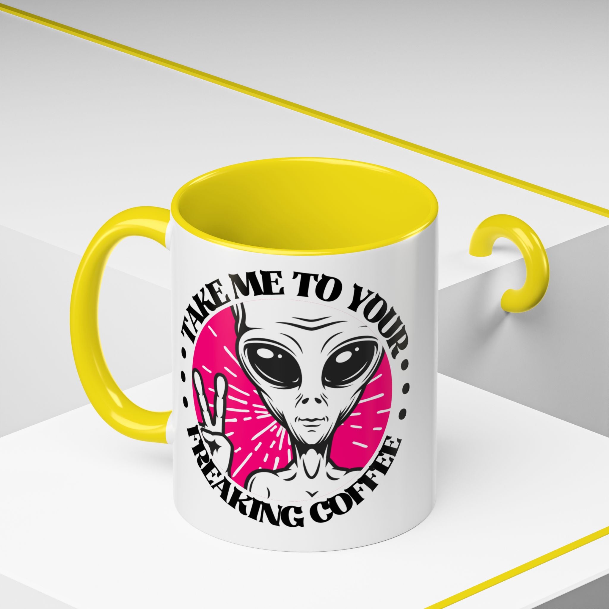 Take Me To Your Freaking Coffee Alien-Themed Coffee Mug