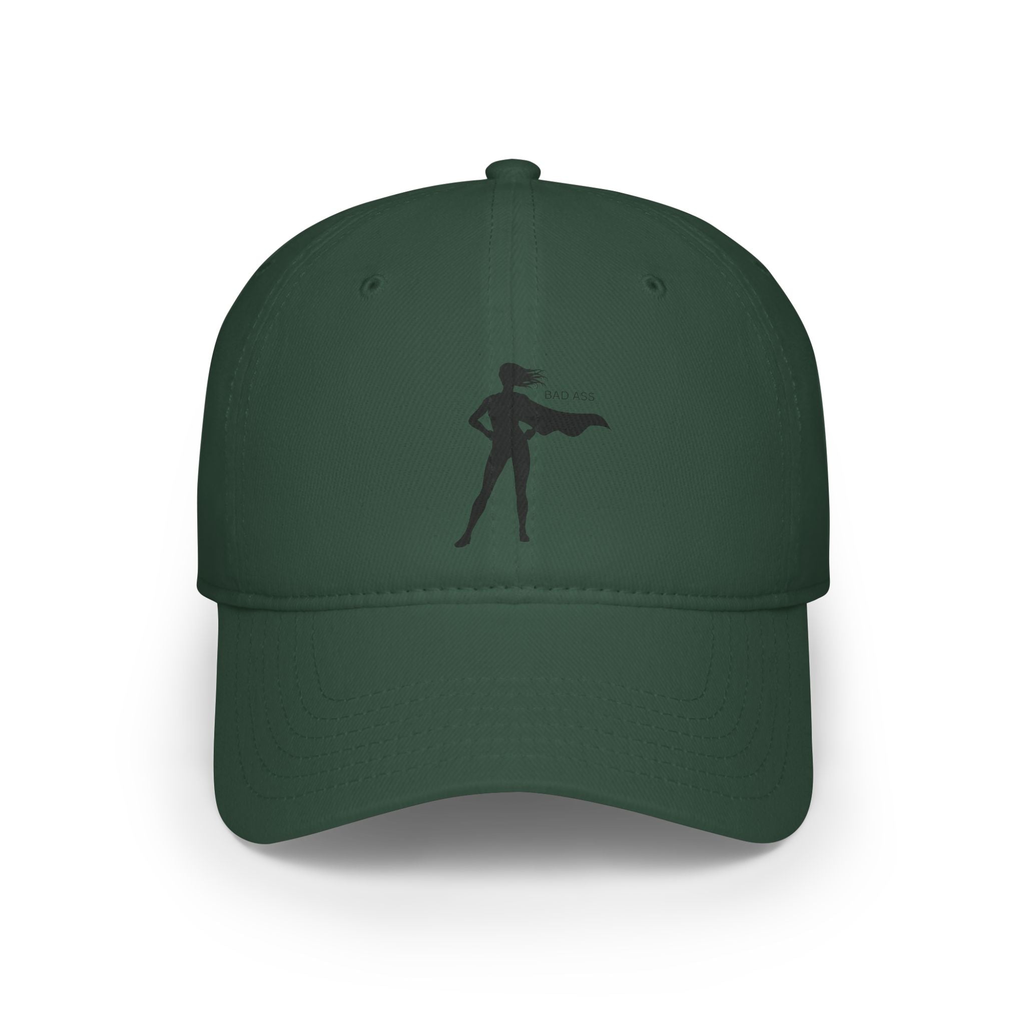 Bad Ass Superhero Silhouette Low Profile Cap | Retro Heroine Baseball Cap