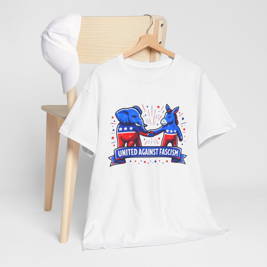 United Against Fascism Democratic Donkey and Republican Elephant T-Shirt