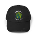 Imagine Whirled Peas Distressed Cap – World Peace Pun Hat