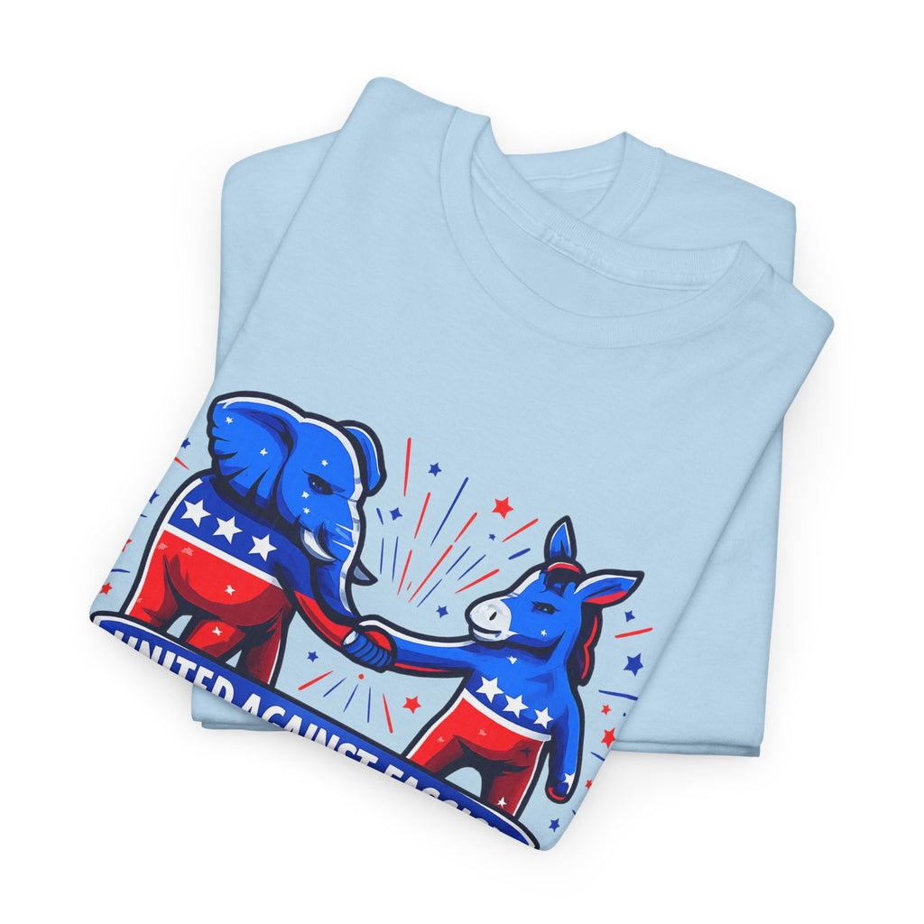 United Against Fascism Democratic Donkey and Republican Elephant T-Shirt