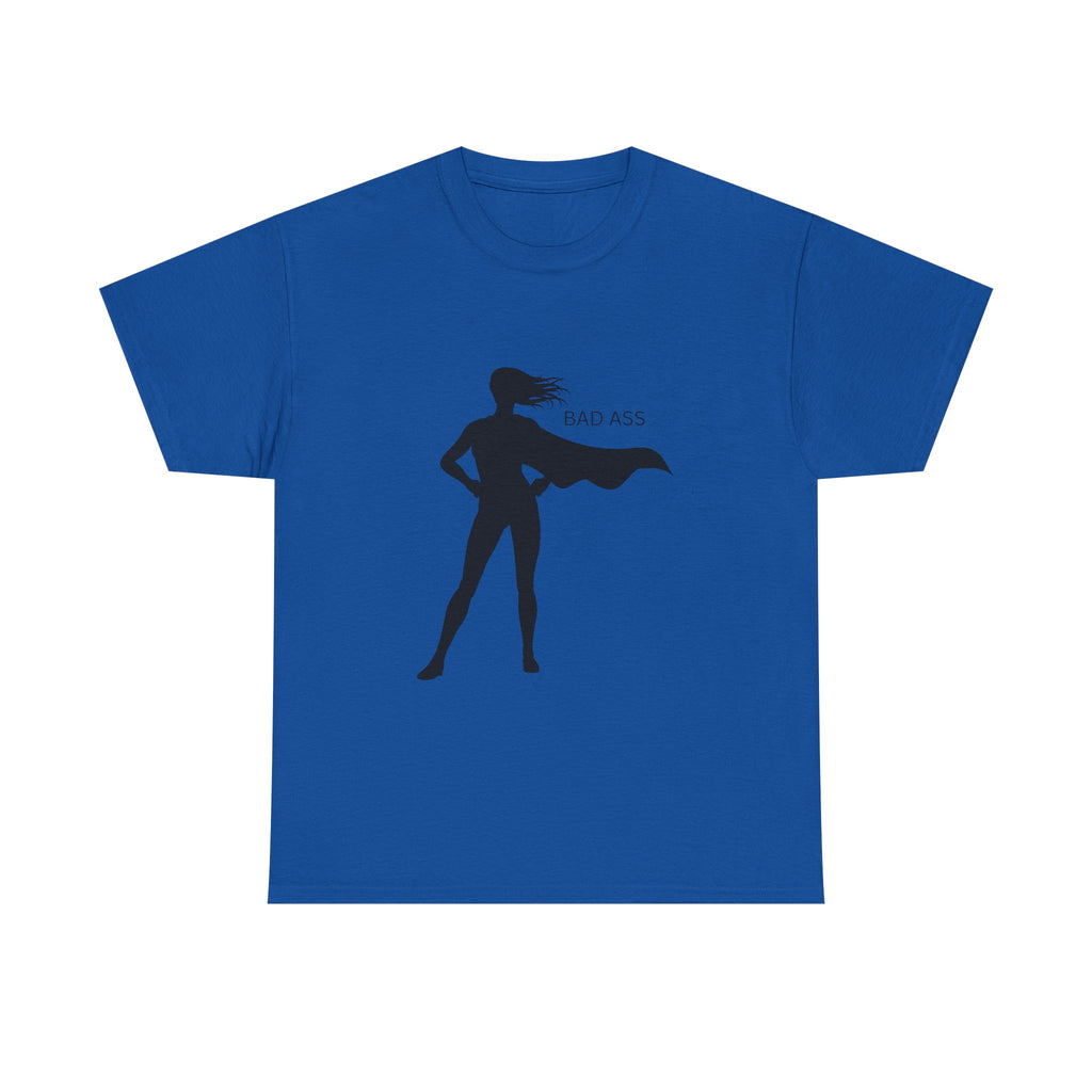 Bad Ass Superhero Silhouette Tee | Woman Cape Silhouette T-Shirt