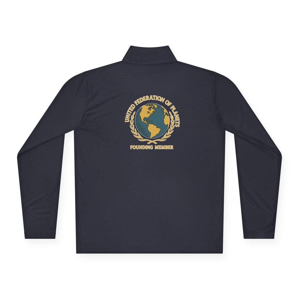 Star Trek United Federation of Planets Unisex Quarter-Zip Pullover - Comfortable, Stylish Outerwear for Outdoor Adventures, Casual Wear,