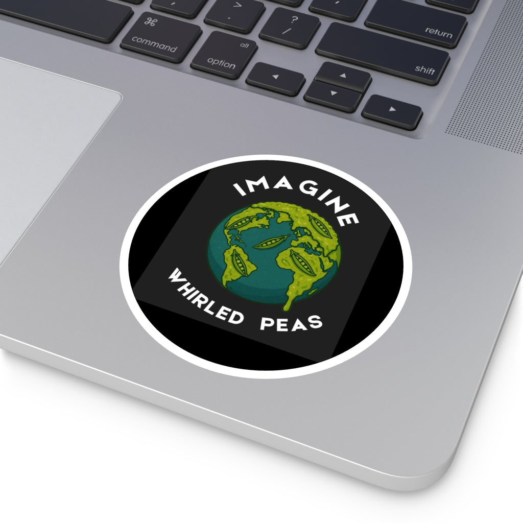 Imagine Whirled Peas Stickers, Eco-Friendly Indoor/Outdoor Decals, Unique Laptop Art, Fun Gift Idea, Playful Home Decor