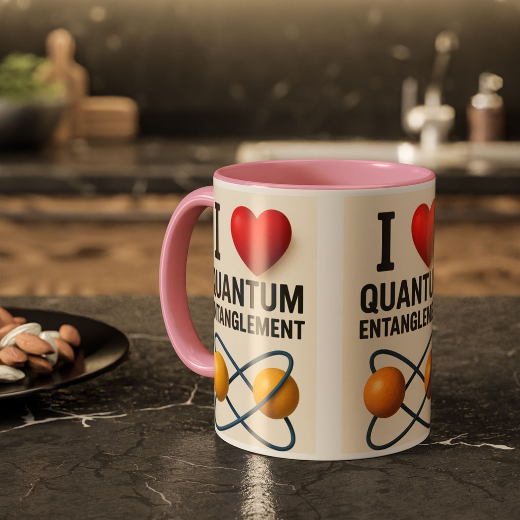 I Love Quantum Entanglement Mug – Science Nerd Coffee Mug