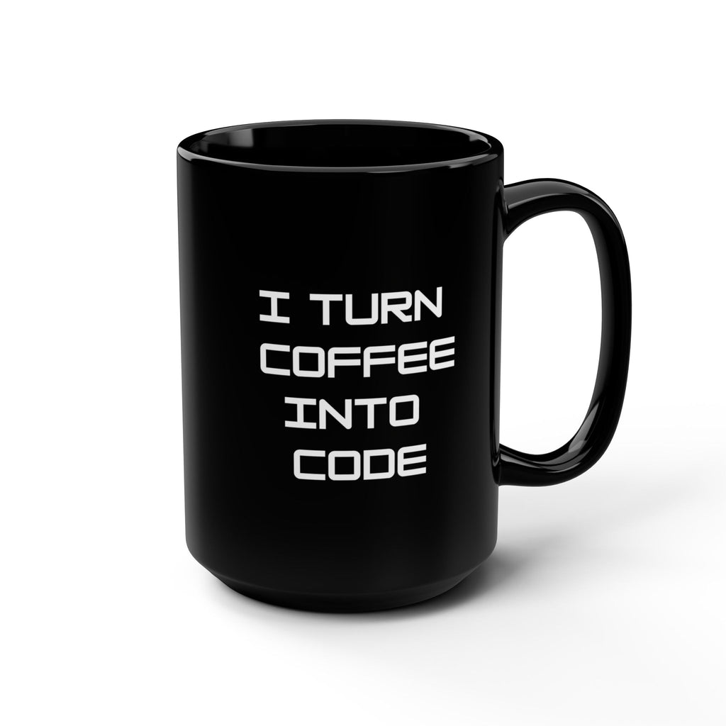 Coding Coffee Mug – Programmer Humor Black Mug, Developer Gift