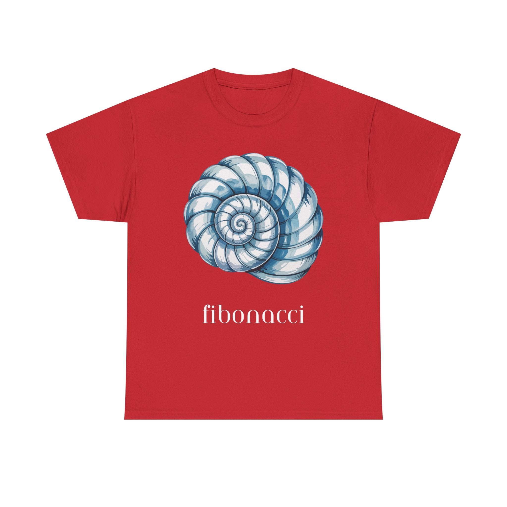 Fibonacci Spiral Tee, Unisex Heavy Cotton Shirt